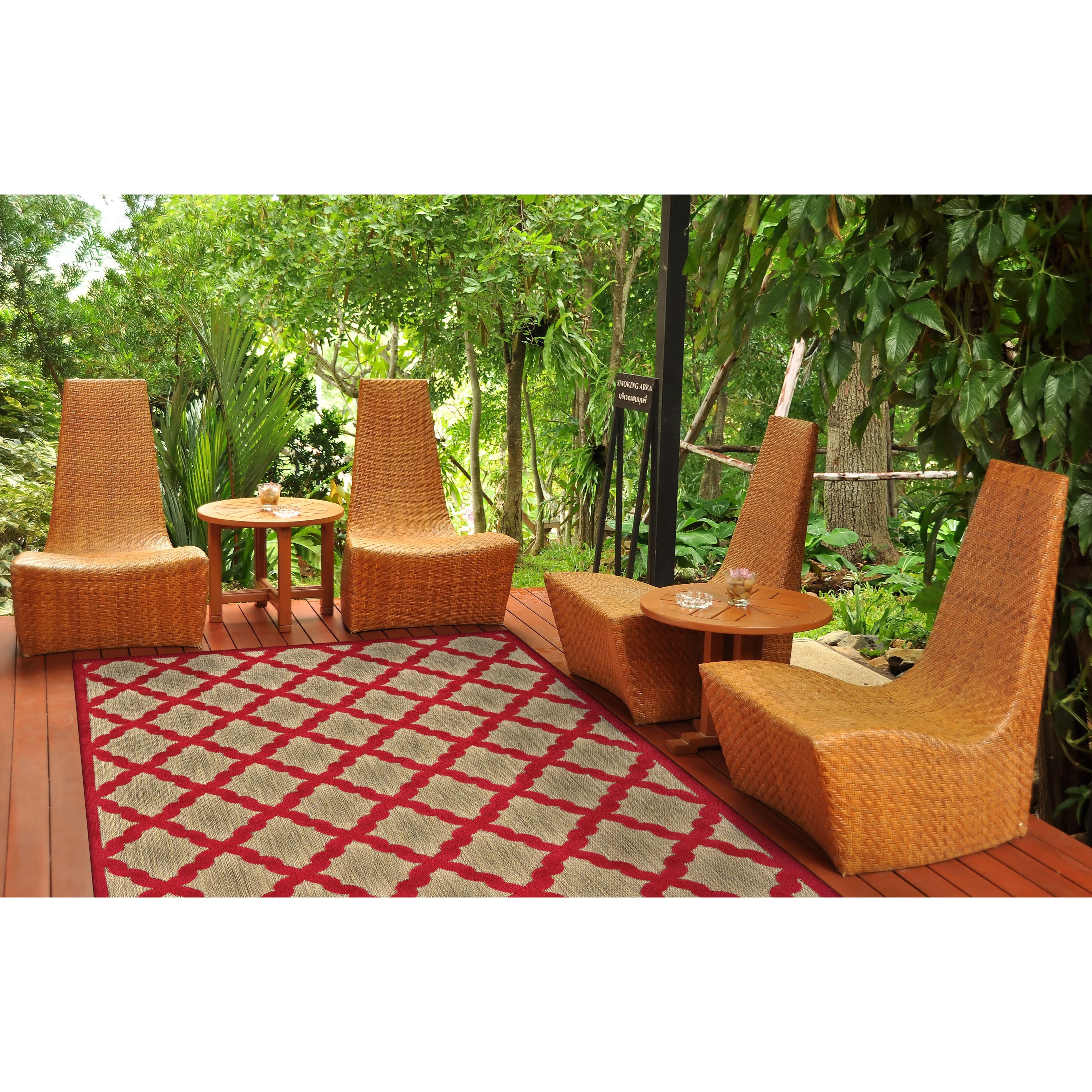 Tan/Red 7'-6" X 10'-6" Area Rug